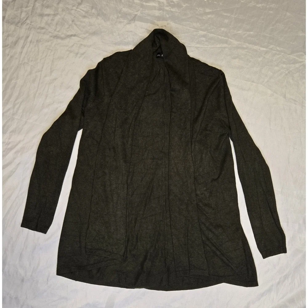 ZARA Knit Long Sleeve Open Cardigan Women‎ Small Casual Soft Olive Green Sweater